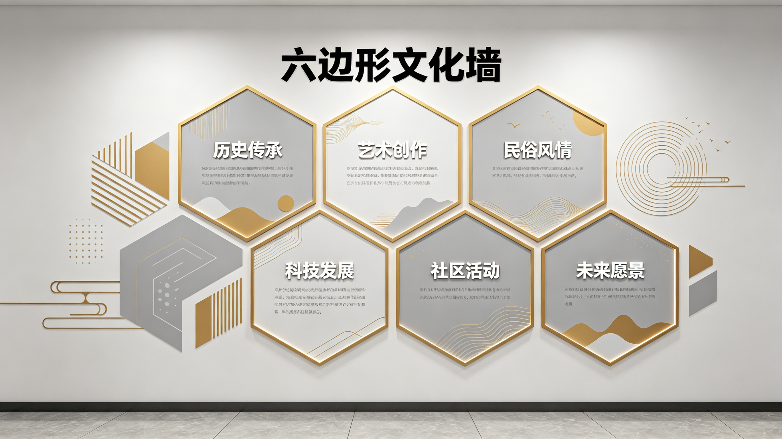 武夷山企业文化墙 | 六边形信息美学
